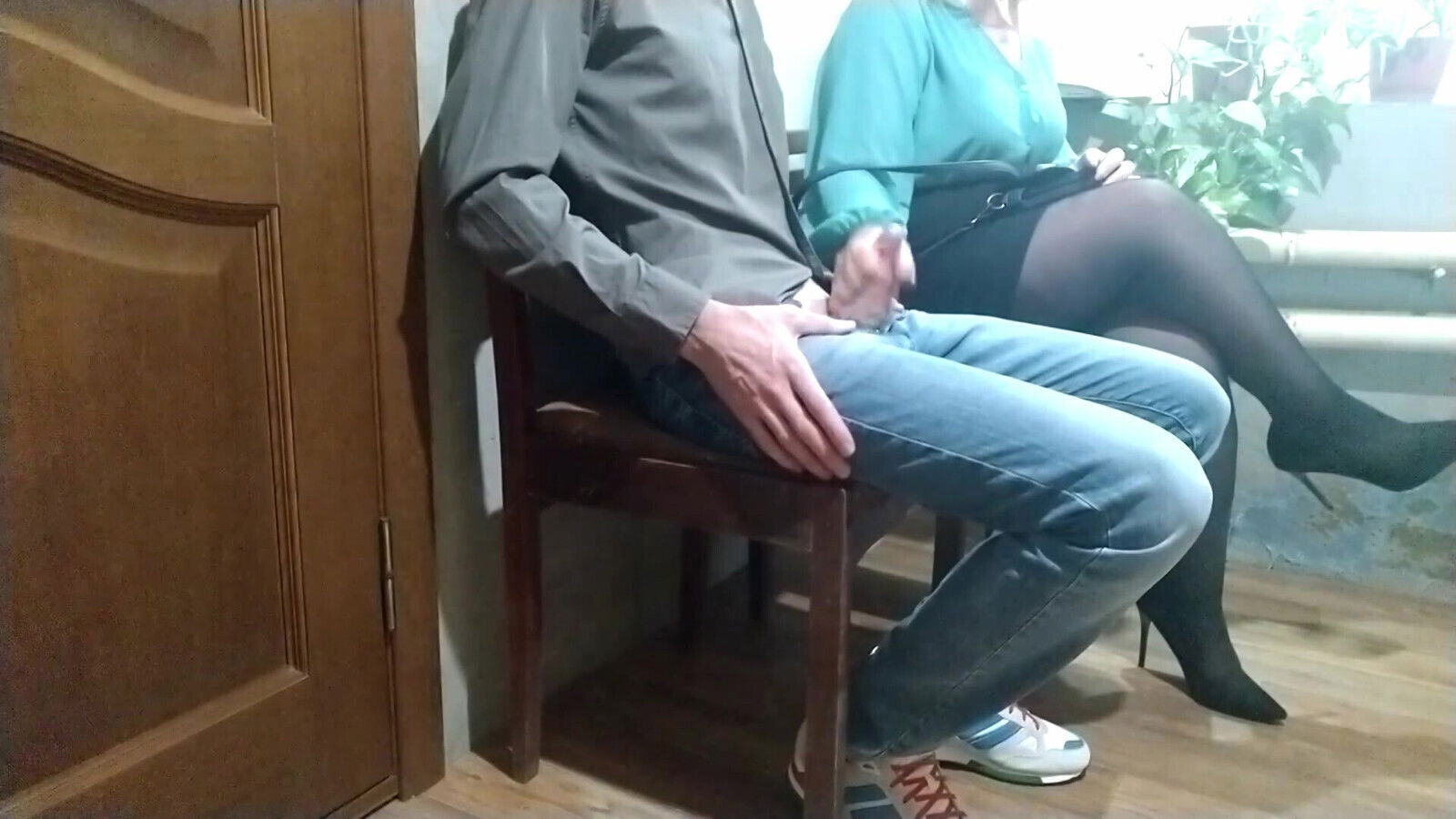 Call anytime! stranger jerked waiting room