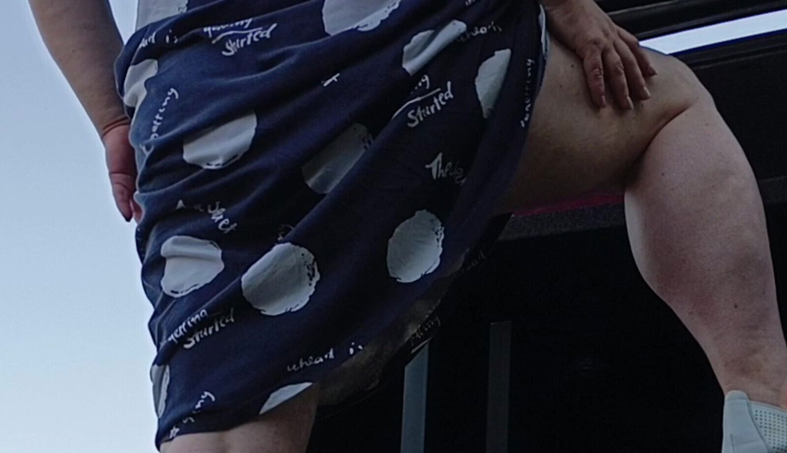 Stepmom squirts several times public place