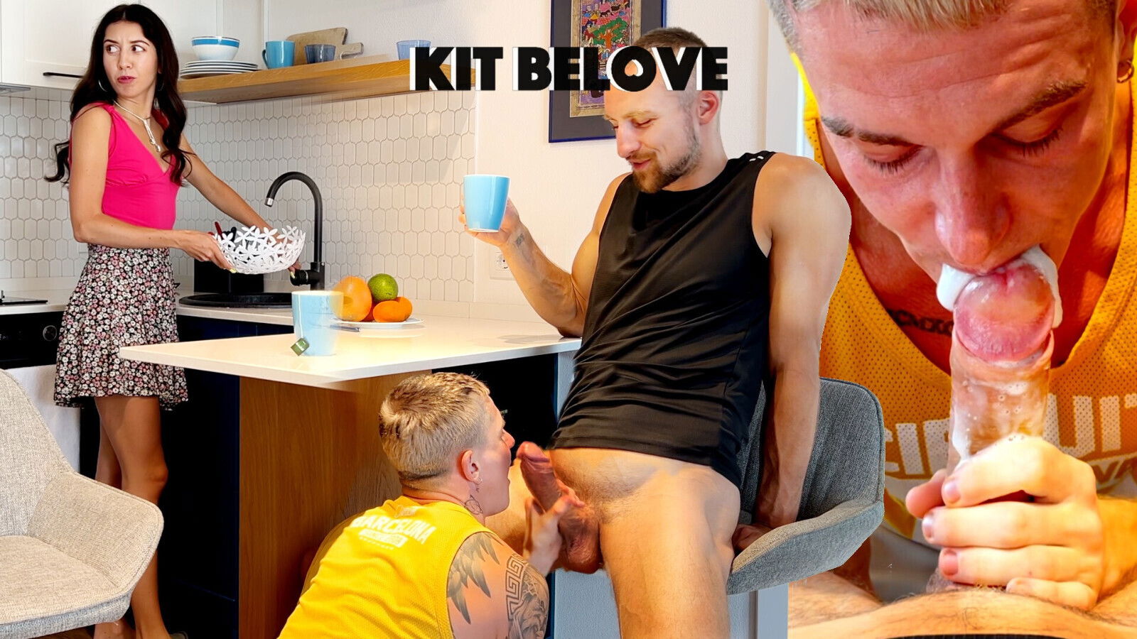 Husband sucked friend while wife washed dishes