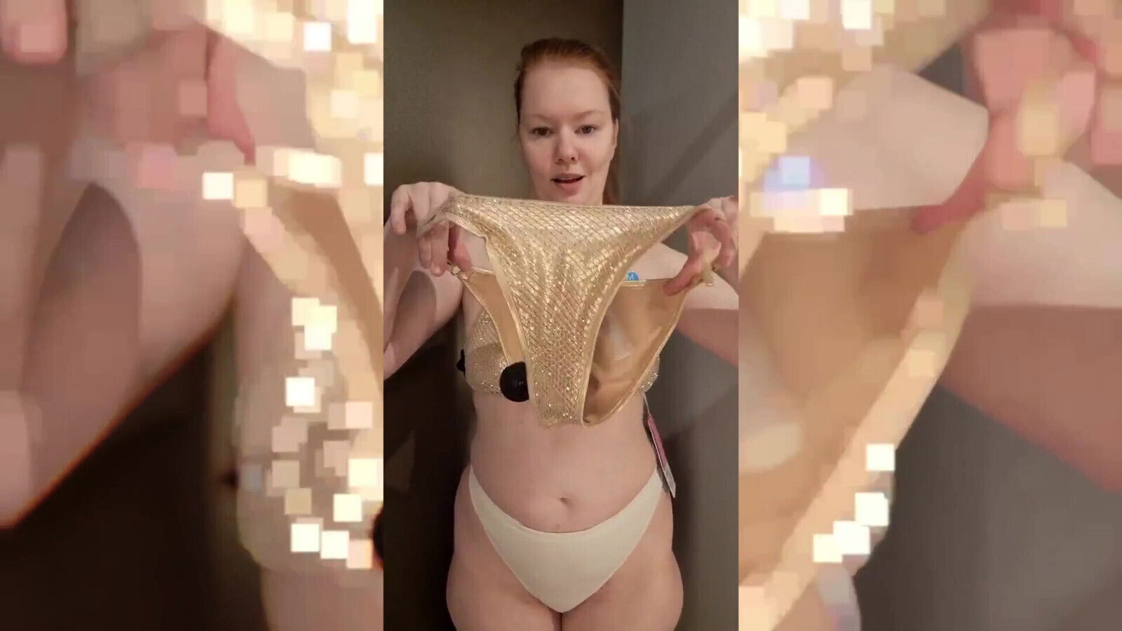 Golden Swimsuit Fitting Room