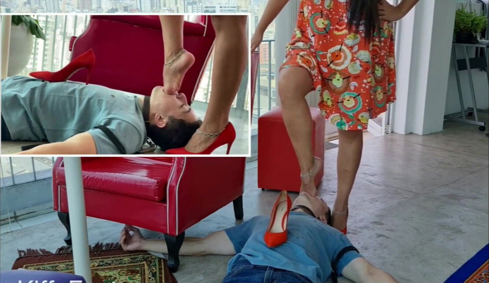 Goddess Kiffa Sadistic Boss Male Defender Employee Foot Gagging From Sexy Boss