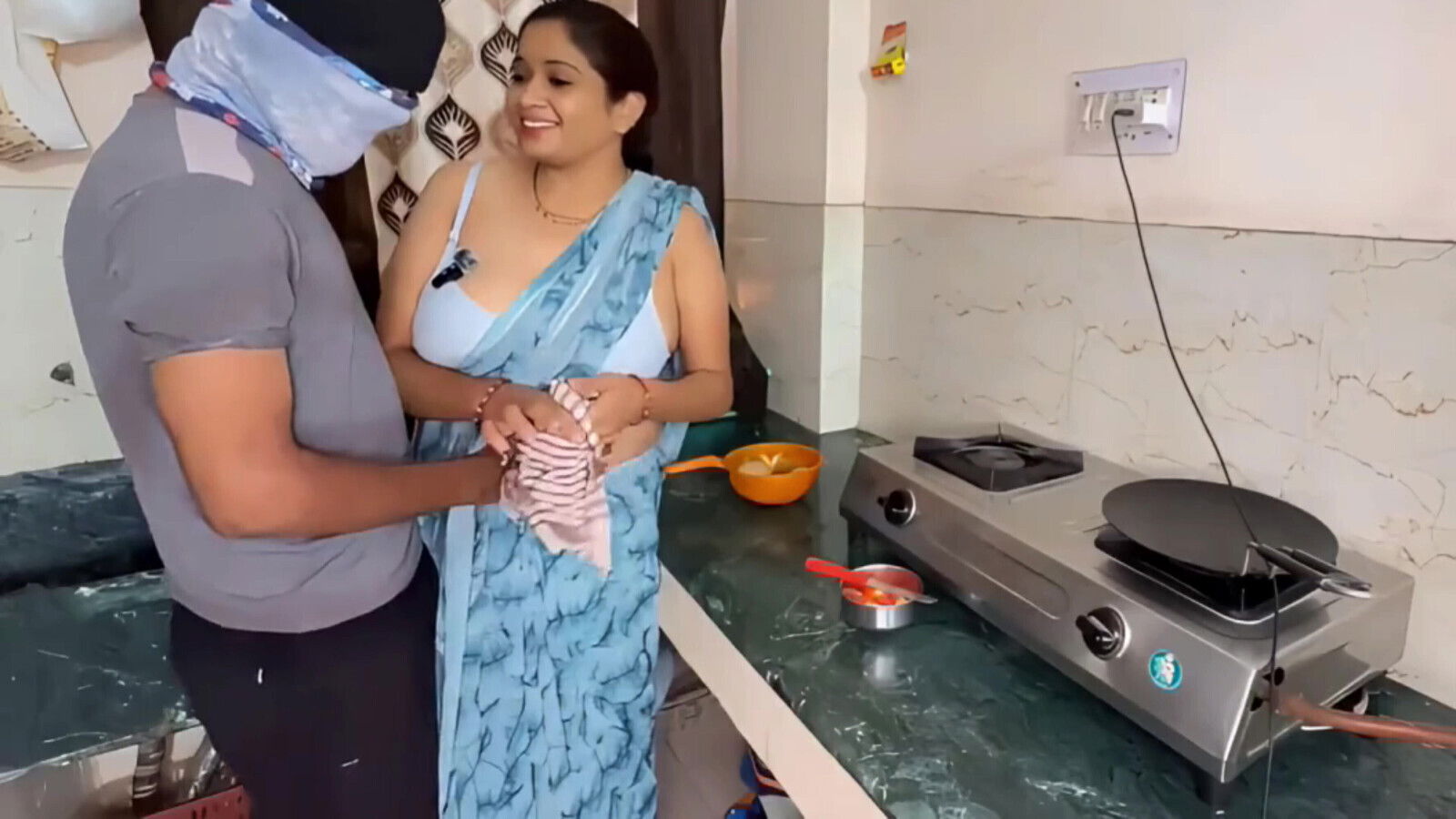 Indian Unsatisfied Bhabhi Lusty with Devar Kitchen Stand, Hindi Audio