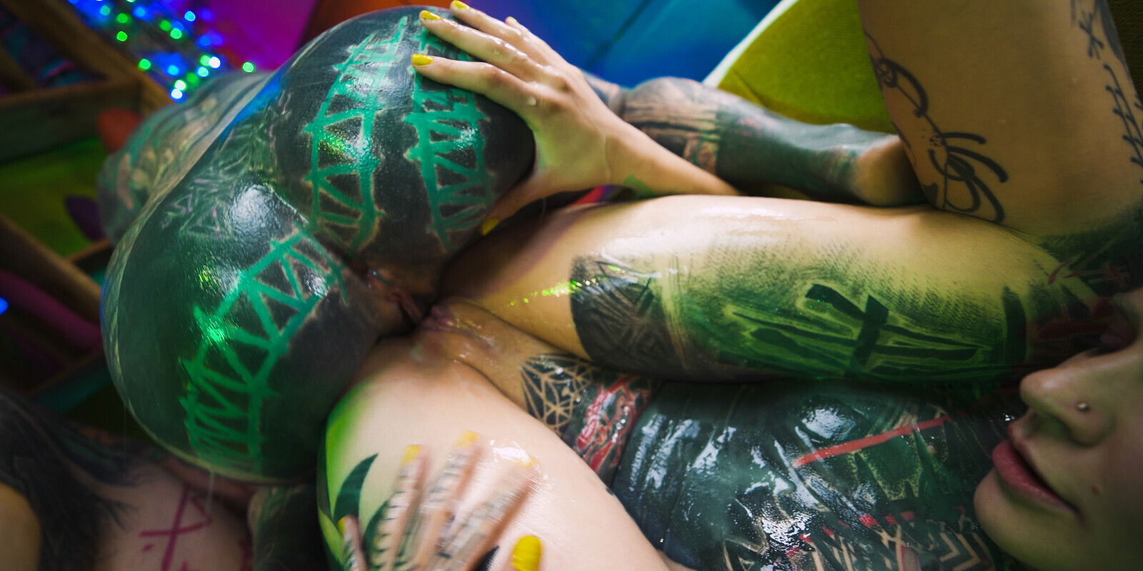 Punk girl takes rough creampie, brought tattooed sluts