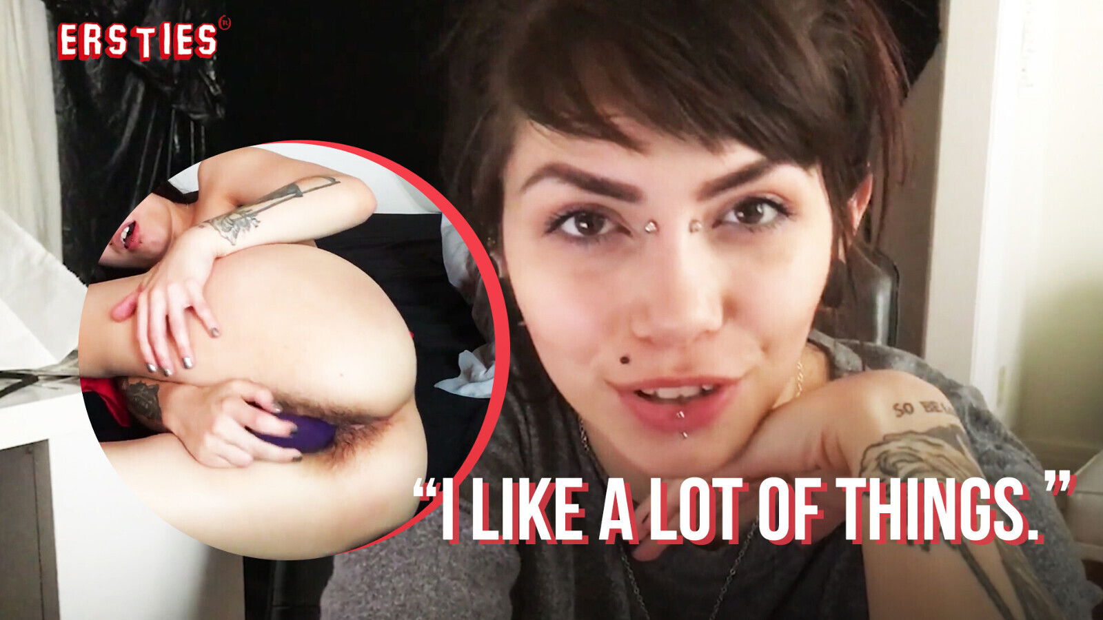 Ersties Canadian Brunette Sloan Finger Bangs Pussy Till Cums