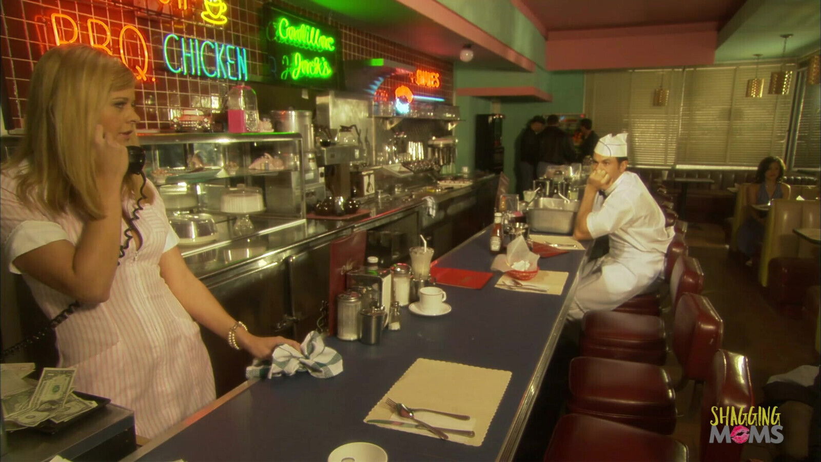 with blonde hair gets pussy smashed restaurant