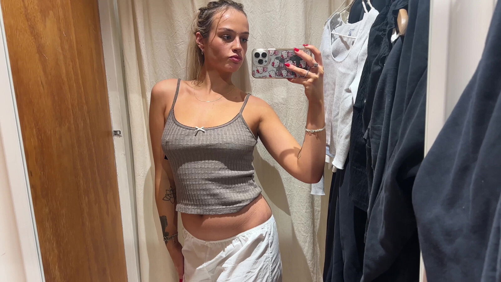 Sexy Costume Haul with Blonde Petite British Teen