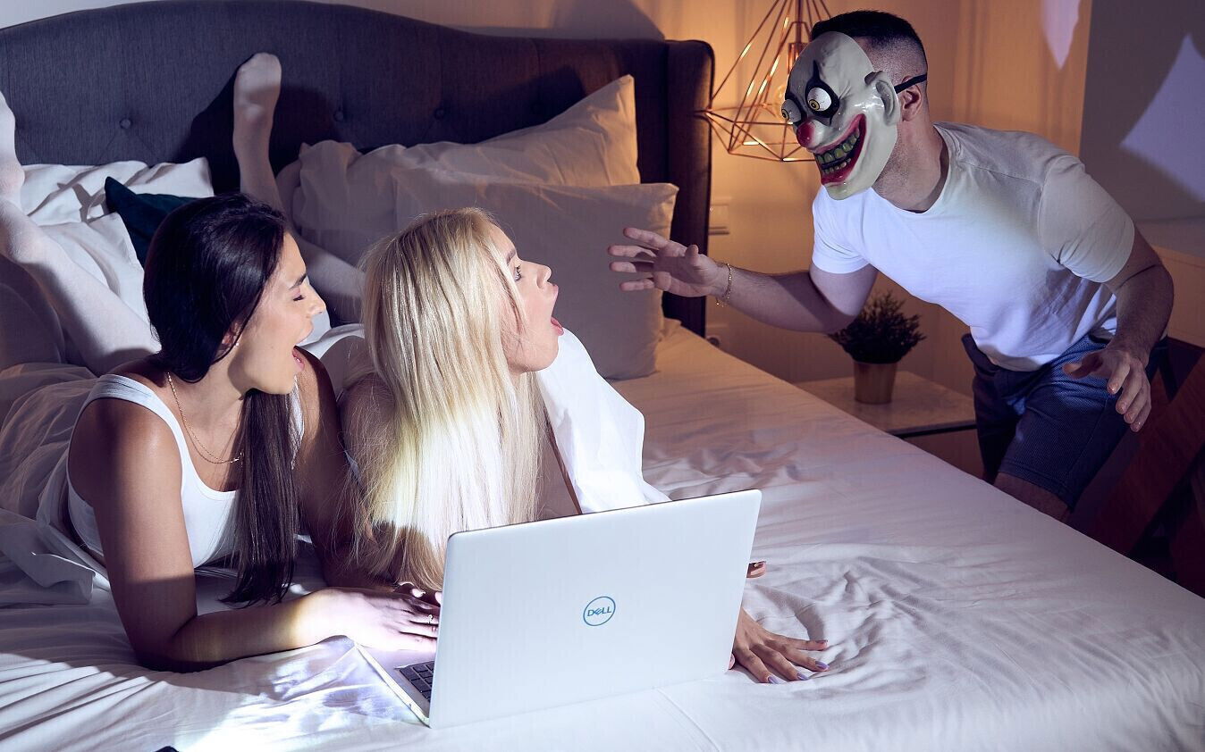 Scary Movie Night Turns Into Threesome