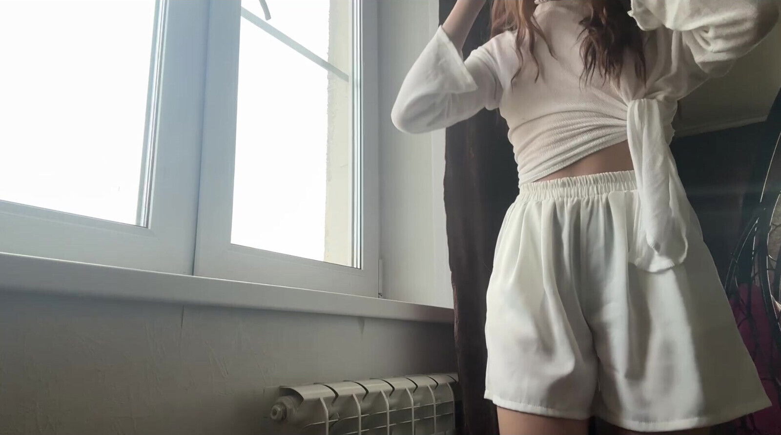 stretching long legs dirty socks