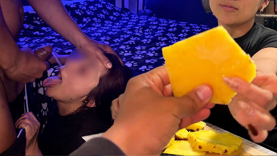 Stepsister makes pineapple know taste semen