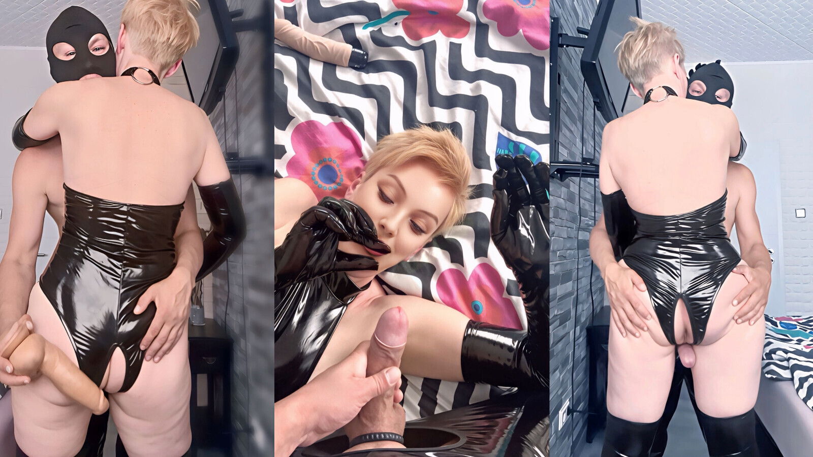 Latex Wife with masked Husband