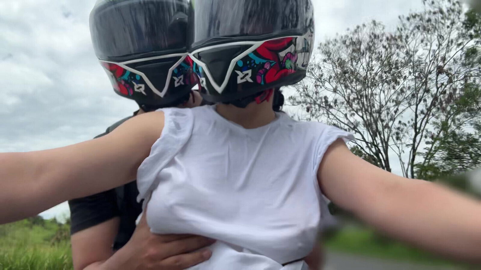 Picking favorite client without bra!