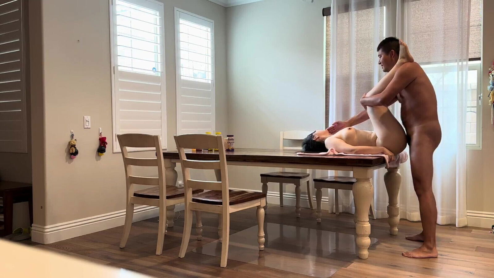 Fuck Buddy's Wife Dining Table While He's Town