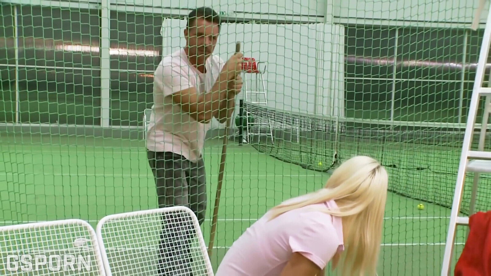 Hard Fucking Blonde Teen Tennis Court