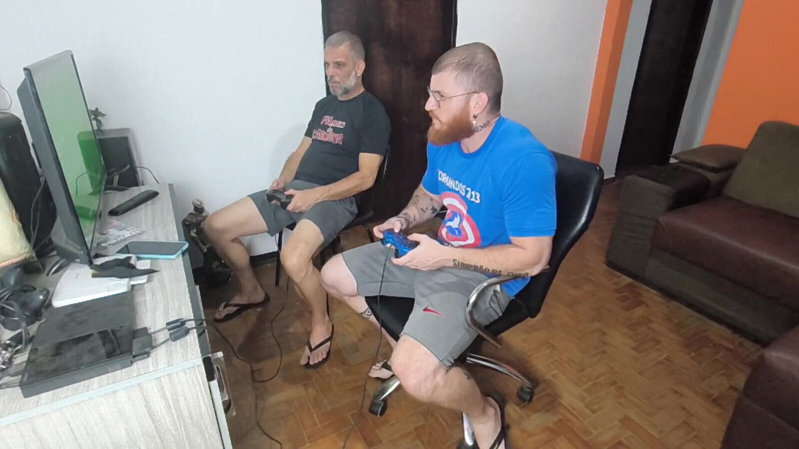 Carmona Father Playing Video Games Naked