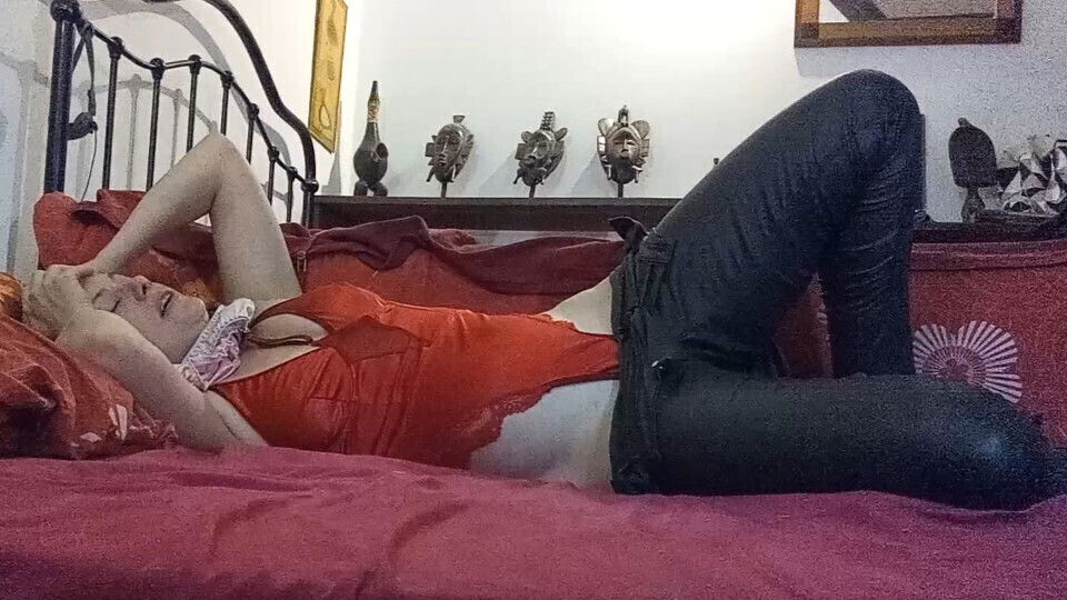 2514bv French Amateur wears Satin Outfit with Stockings Heels, Fucks, Licks Asshole, Sucks Dicks