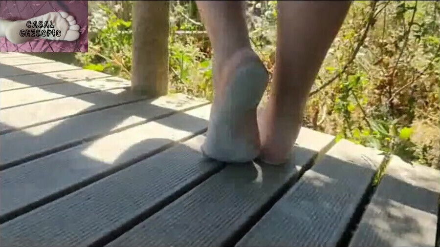 Moranguinho visit dinosaur footprints