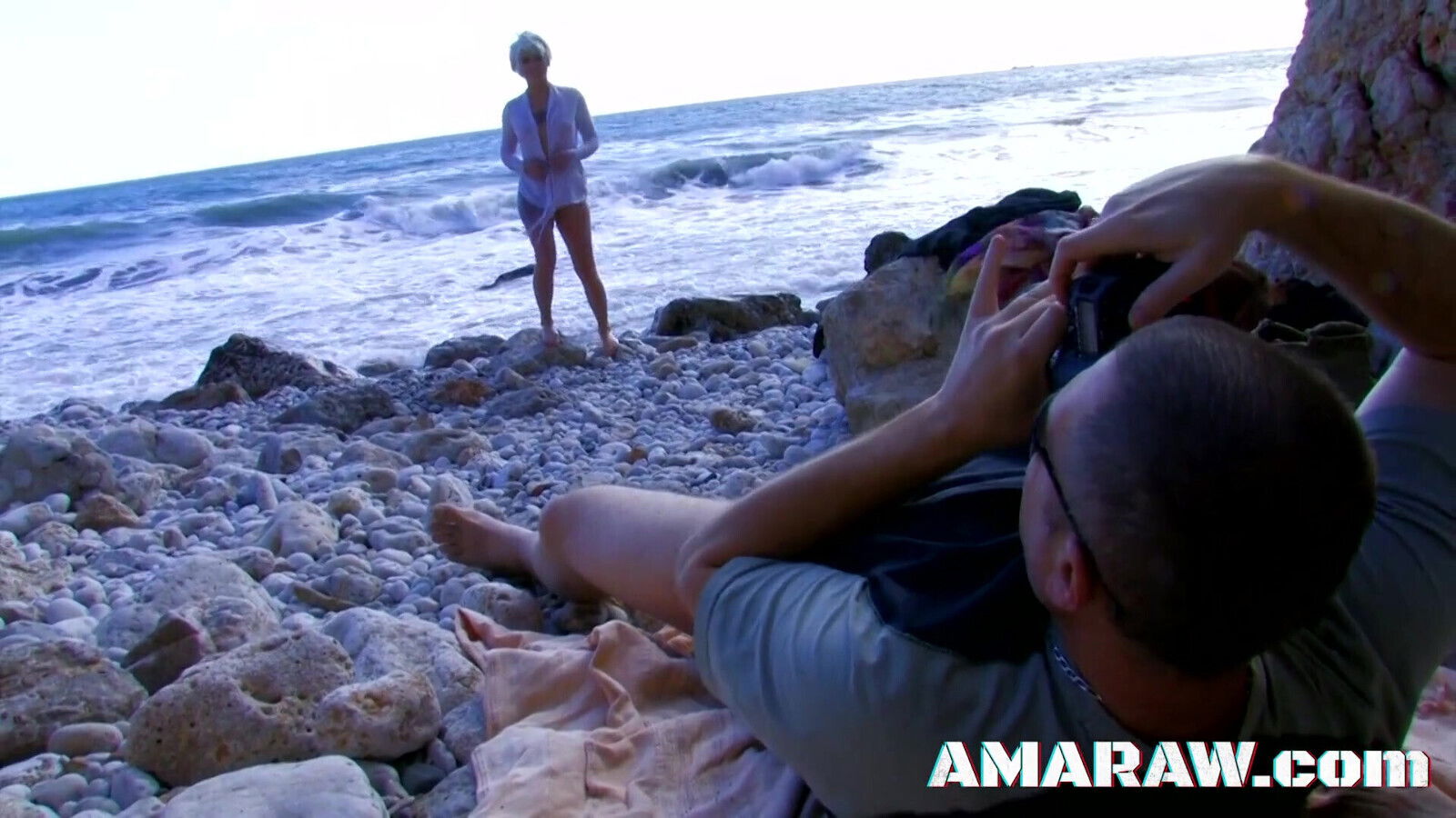 Beach facial blonde slut Milky fucks hardcore