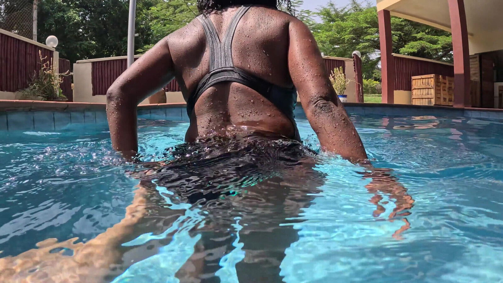 Suddenly Pulls Bathing Suit Side Fucks Pool