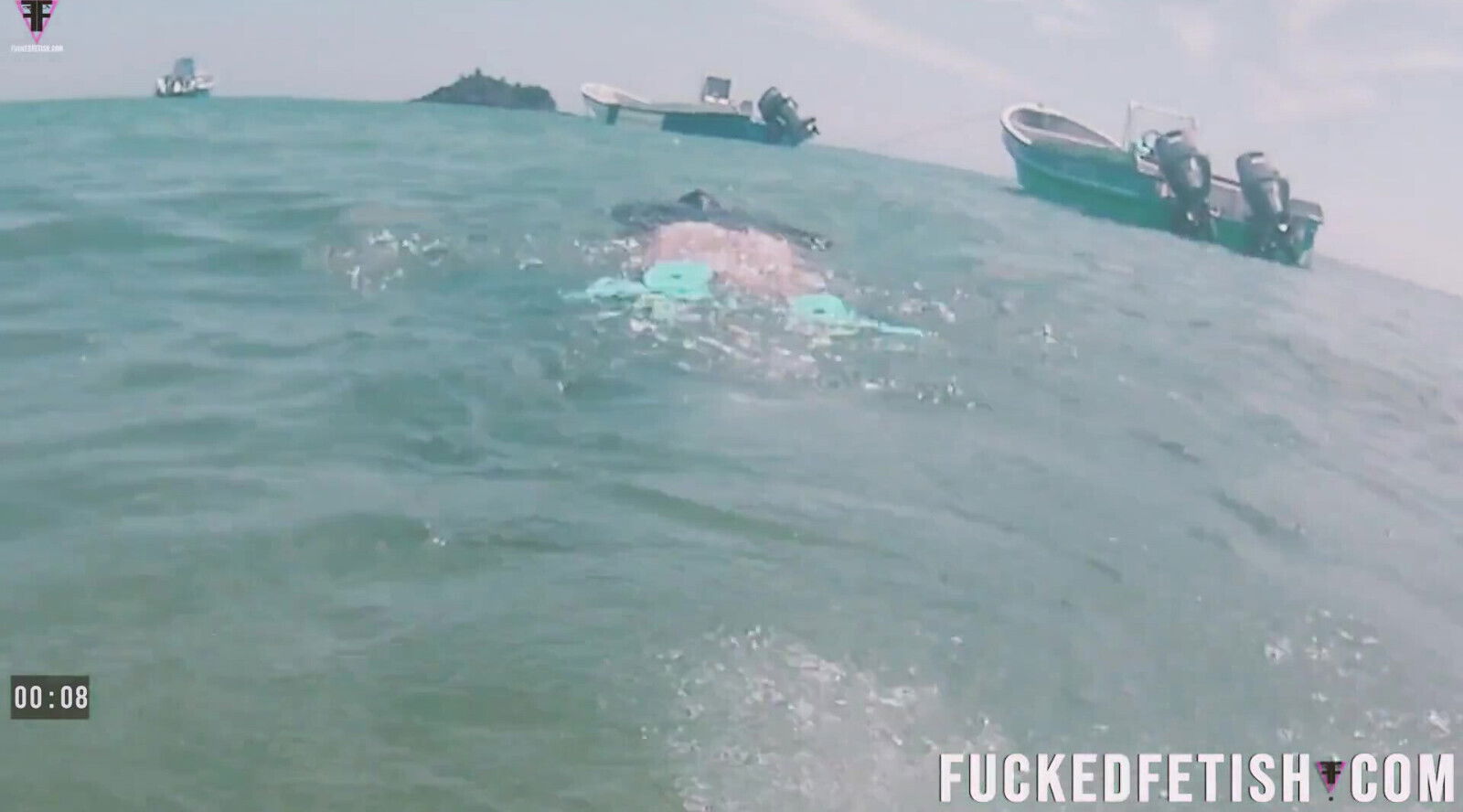 Free Diving Fins Under Open Sexy Latina Goddess