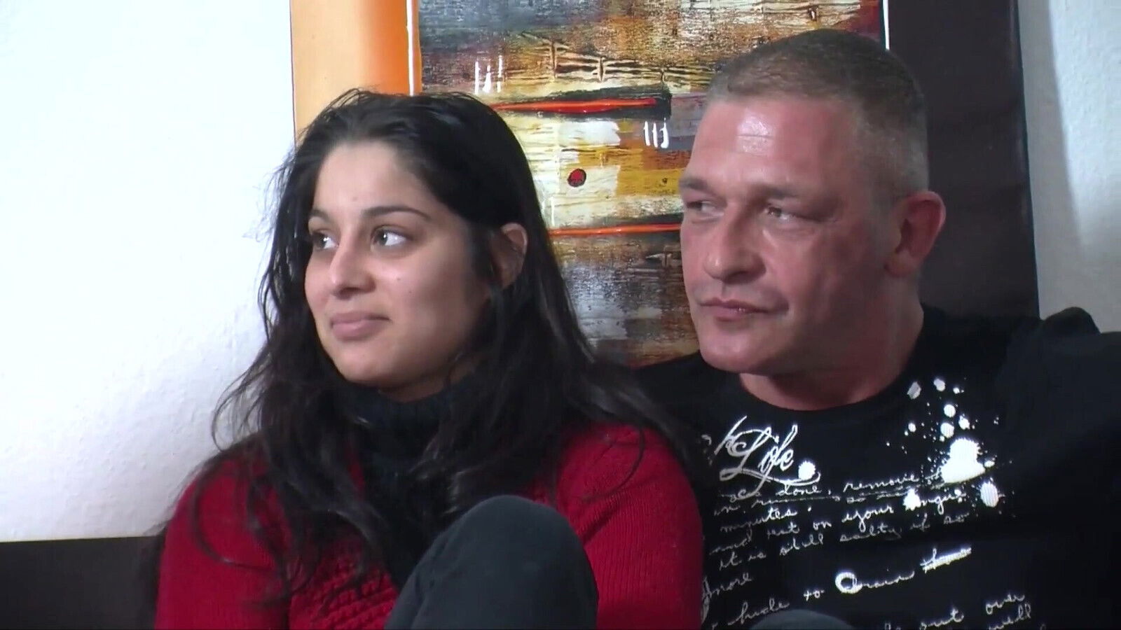 Sweet young Turkish girl front camera first time