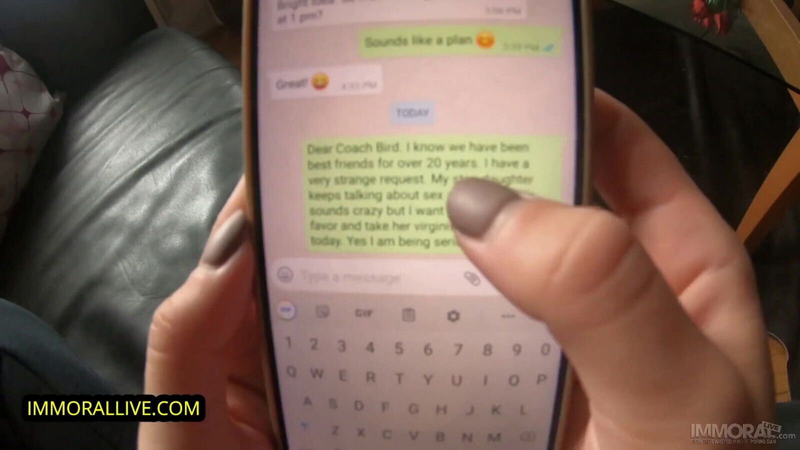 Flexible 18-year-old gymanst cons coach stepdad Pretty teen long legs super juicy peach