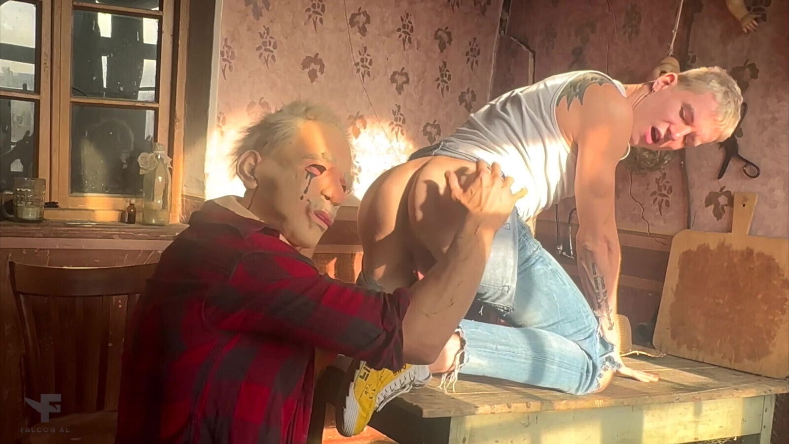 Caught trap sexy fallen grandfather with hard fucking with flowing