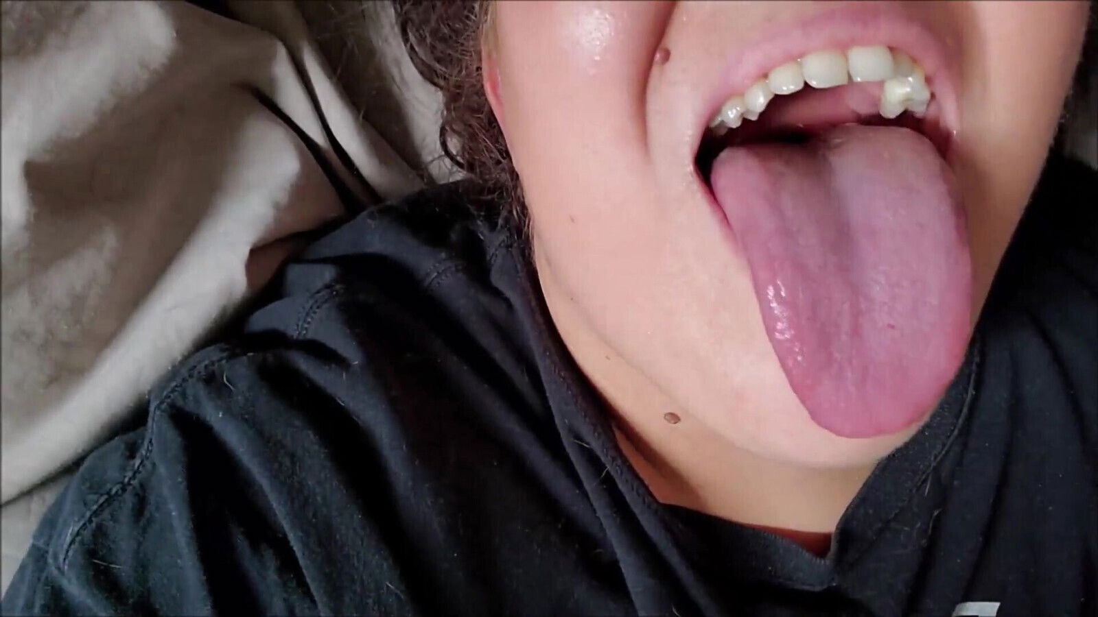 Tongue fetish closeup