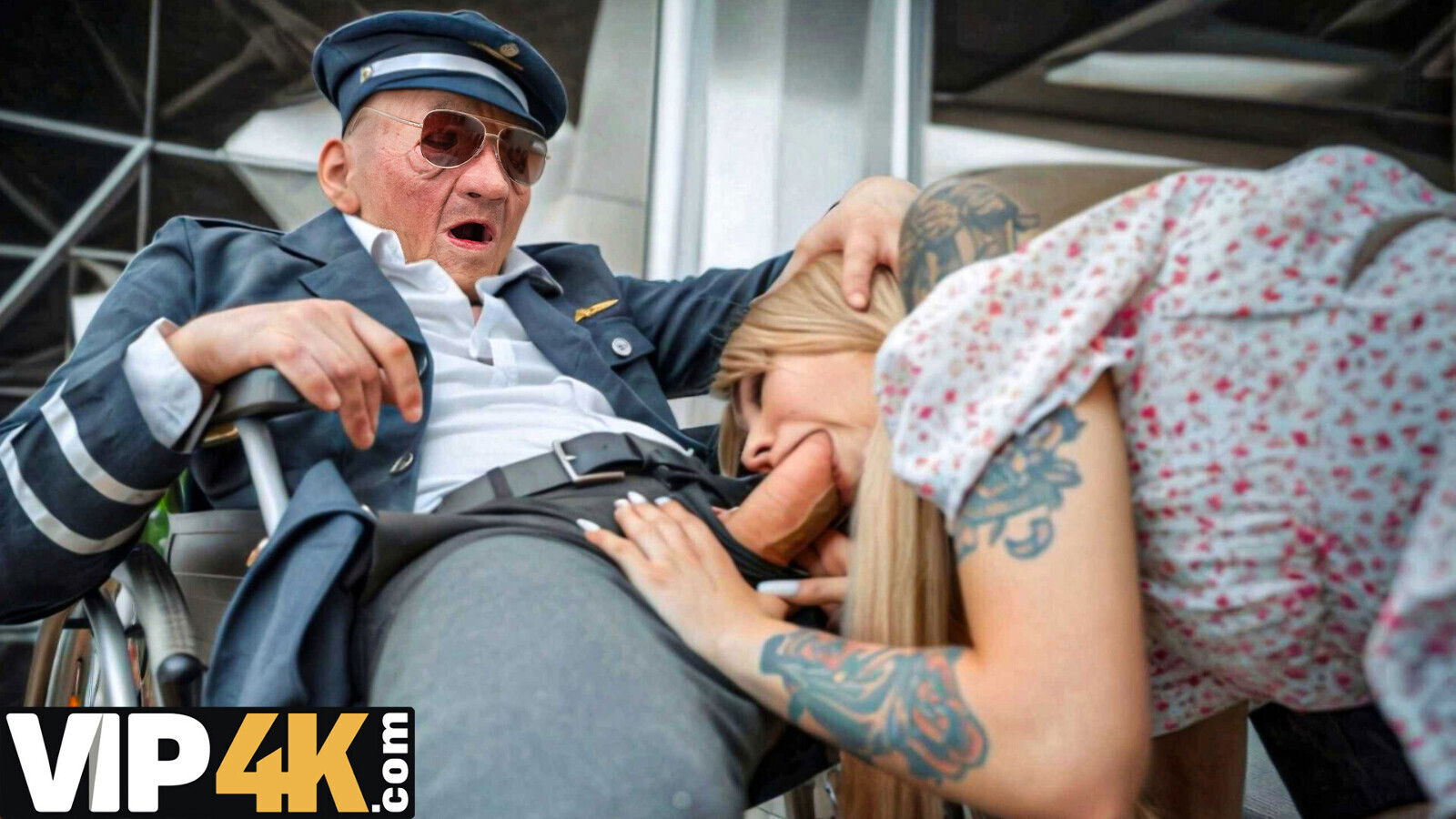 DADDY4K. Young sexy blondie jumped veteran's dick