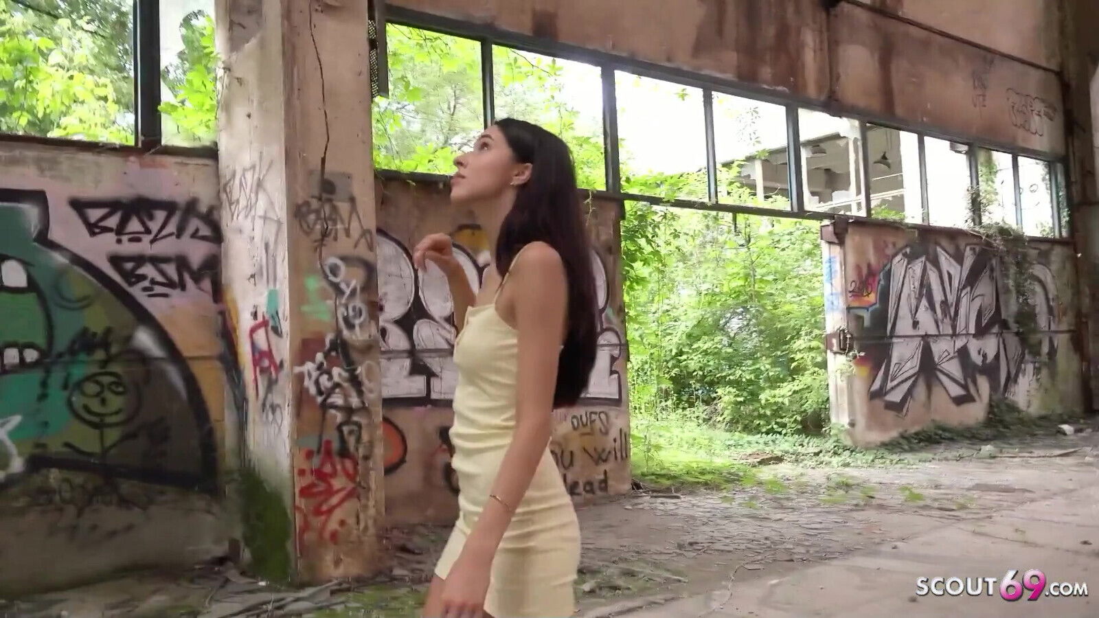 German Scout skinny teen Alyssa Bounty pickup rough lost place fuck