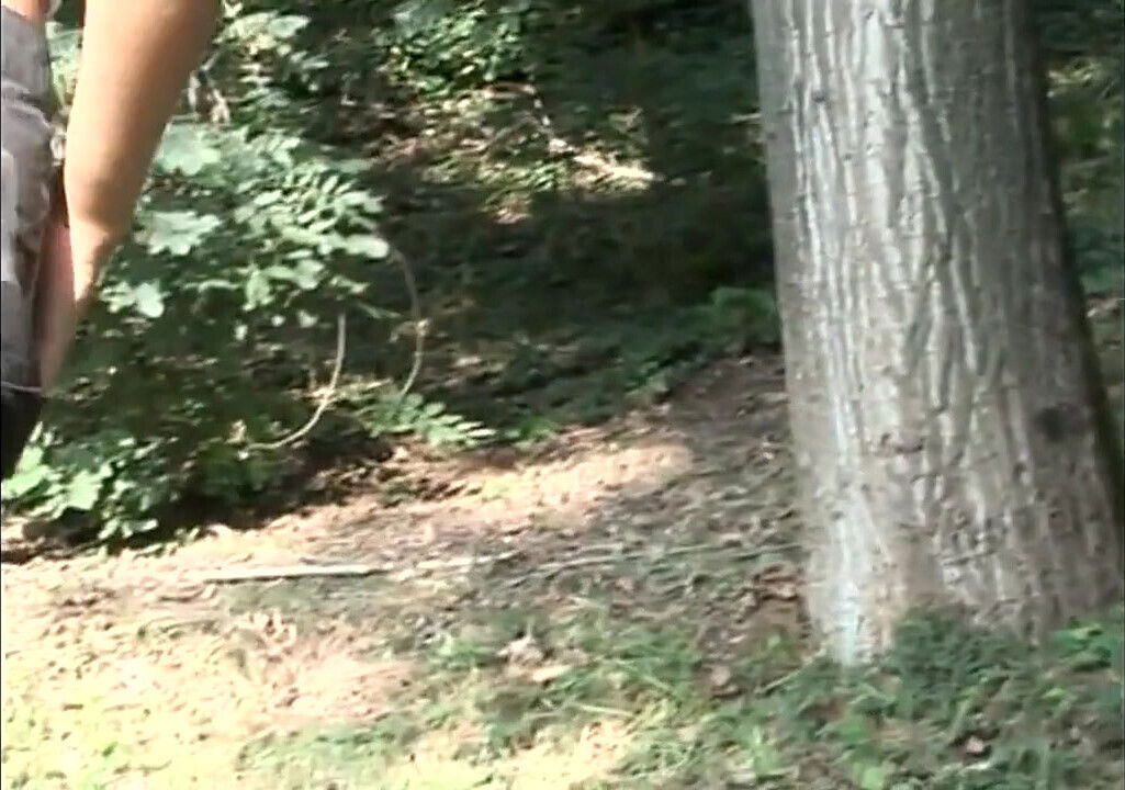 Sexy Redhead Girl Flashing Legs Park