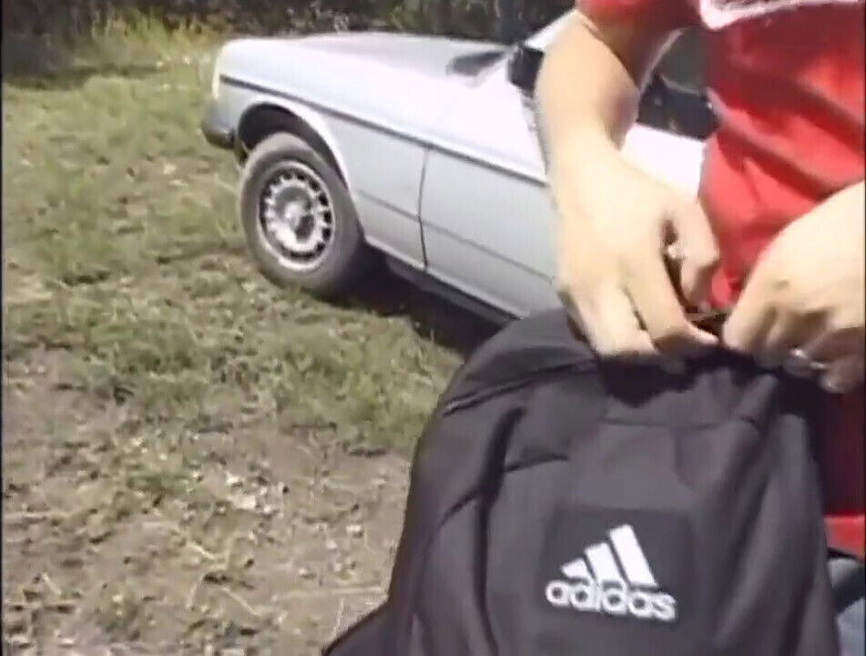 Outside threesome bisexual penetrated