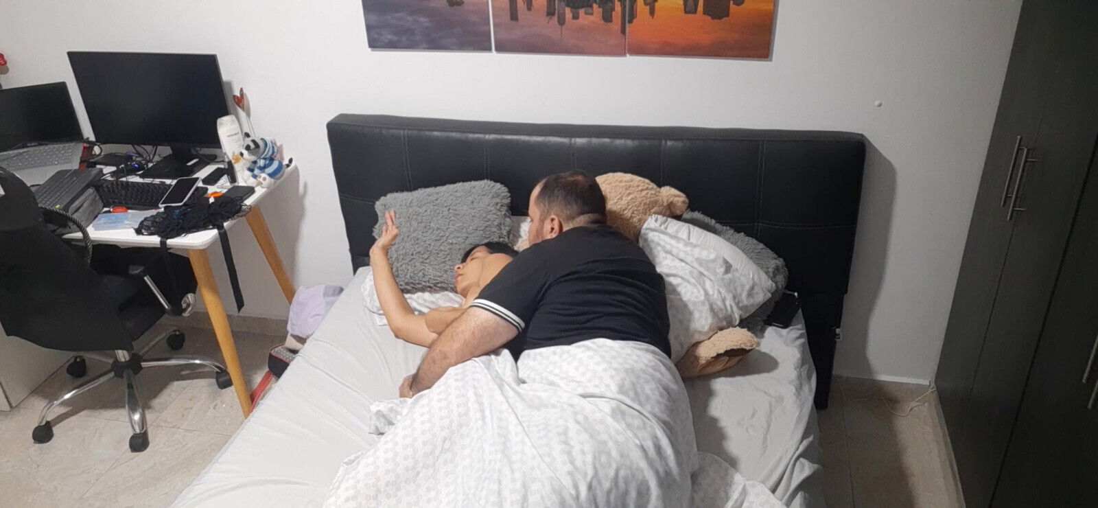 morning with husband come inside.