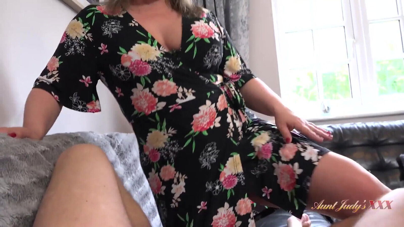AuntJudysXXX 41yo busty stepmom Olga catches stepson masturbating