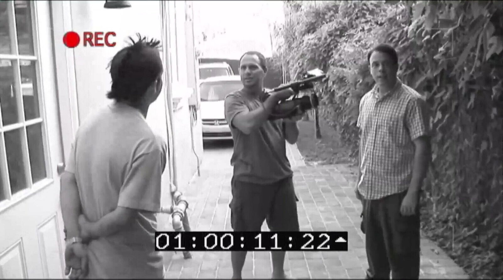 Young brunette eats huge