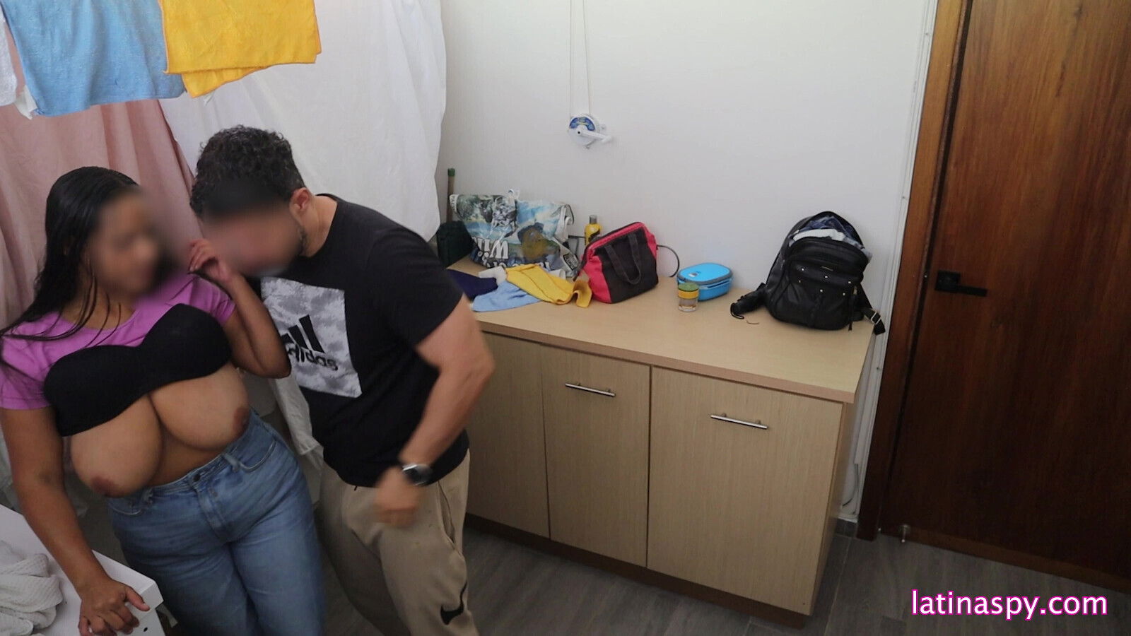 Huge natural breast laundry room part