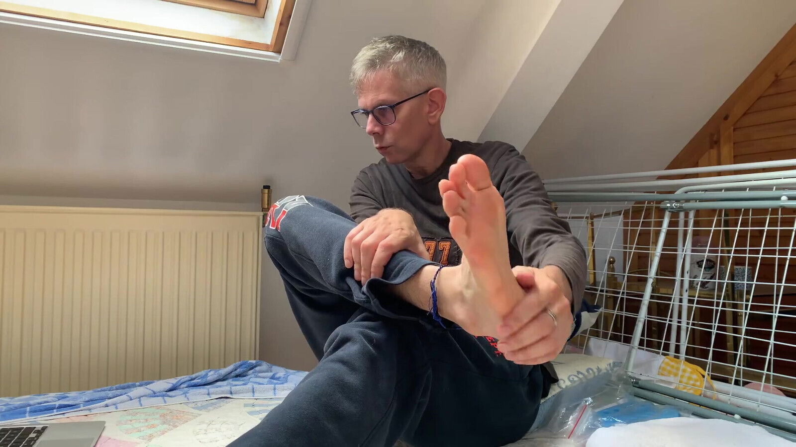 Just over minutes foot licking