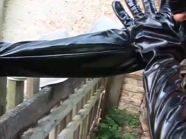 Sexy brunette leather lingerie tied hand fucked pretty hard