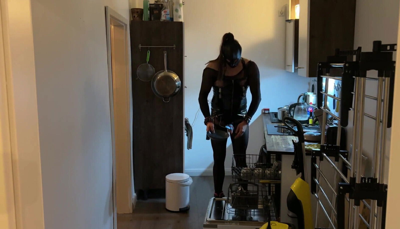 Fetish Lofts Clean-up Session with Slave Part 2-3.