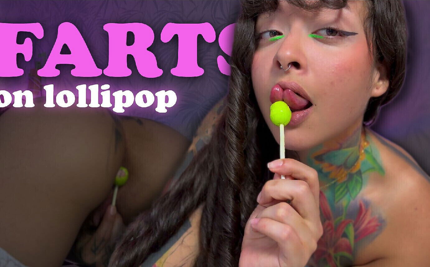 Girl with Split Tongue Farts Lollipop Eats