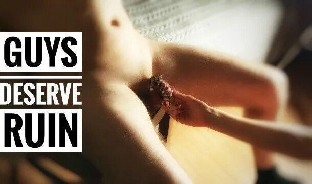 Metall Chastity. Ruin Orgasm after Days Edging