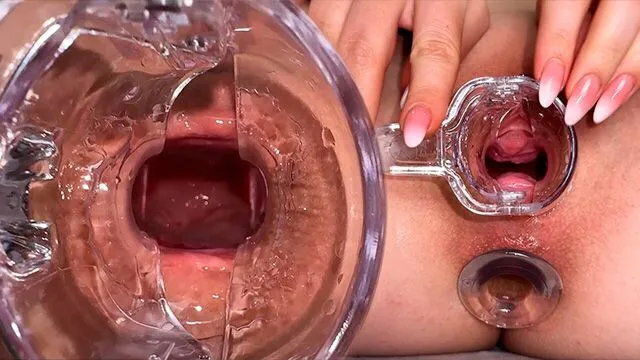 Look Inside Tight Asshole. Speculum. Opened Holes Orgasm