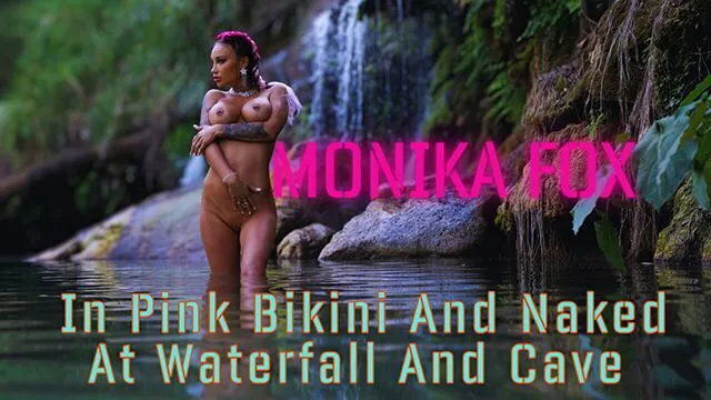 Pink Bikini Naked Waterfall Cave