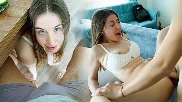 Fucked Roommate Kitchen with Pajamas Mouth