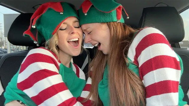 Nadia Foxx Serenity Horny Elves Cumming Drive Thru with Remote Co...