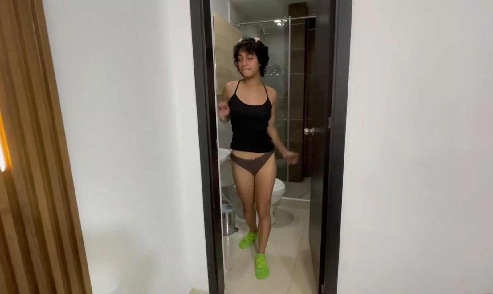 Little Stepsister Models Panties Shows Them Very S...