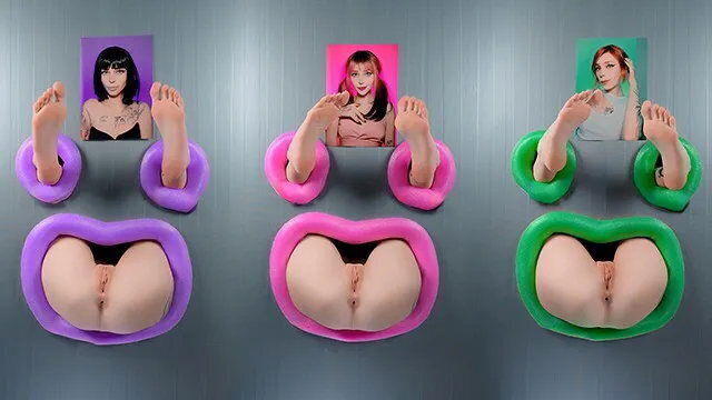 Gloryhole Fucking Three Assholes Through a Wall, Fucking Three Girls