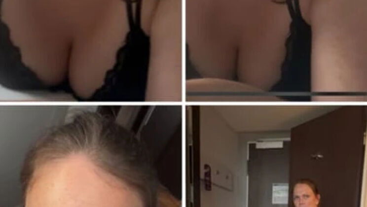 German amateur Saskialove87 gets completely blanked doggy style hotel room with natural chubby