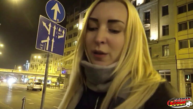 German college girl Amaris gets picked rough fucked Blonde teen takes dick