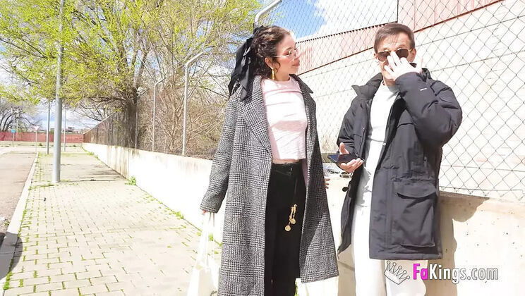 Desperate College Brunette Needs Cash Fedora Morelli's First Rough Public Scene!