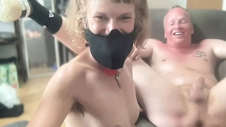 German Blonde Teases Boyfriend with Prostate Massage Milking Loud Moans Femdom